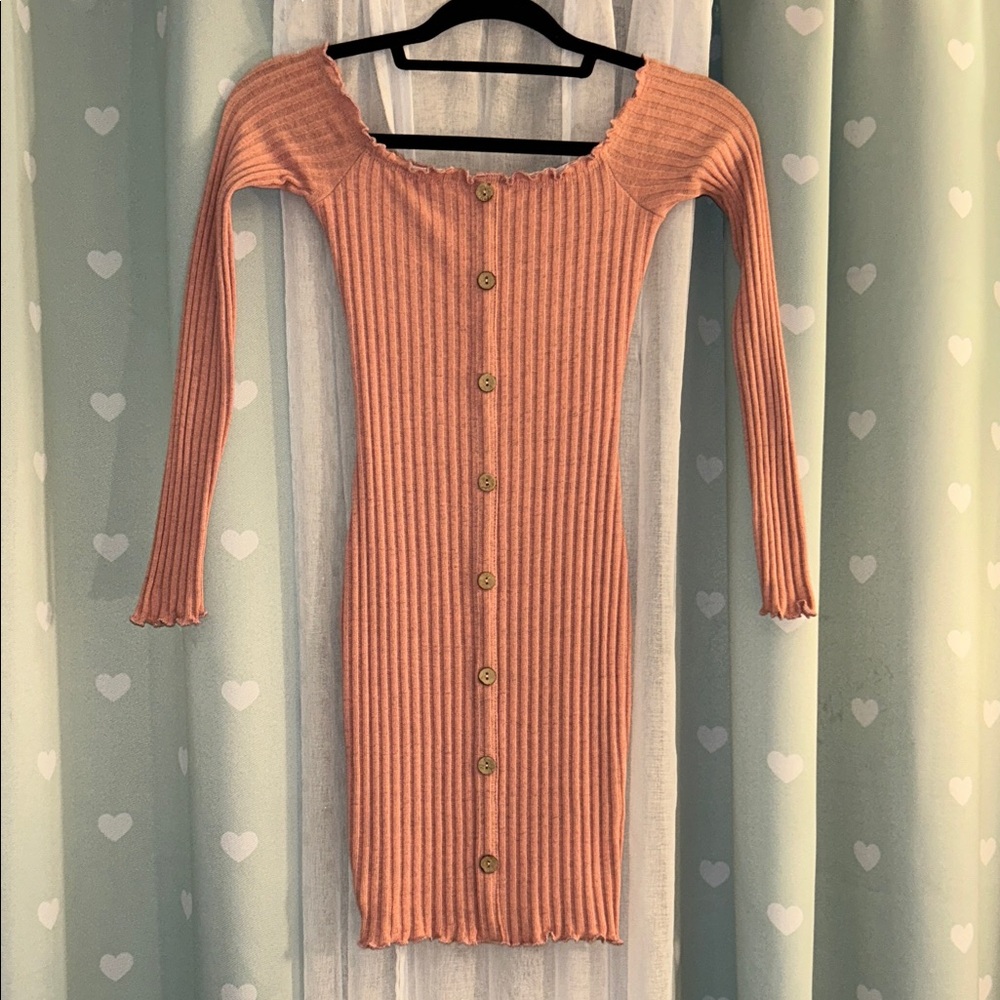 Fashion Nova Size XS Long Slseve Ribbed Dress